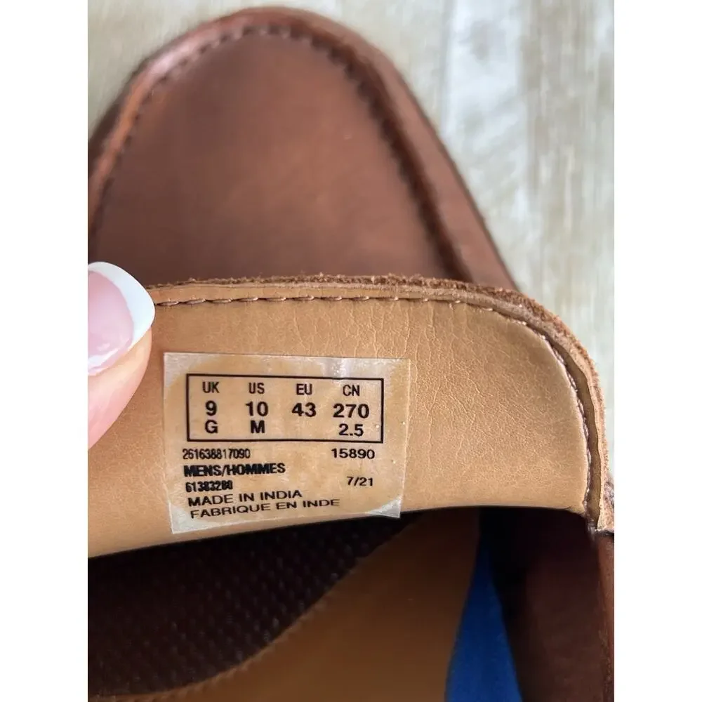 Clarks Markman Way Men’s Dark Tan Leather Driving Mocs Slip On Loafers Size 10M